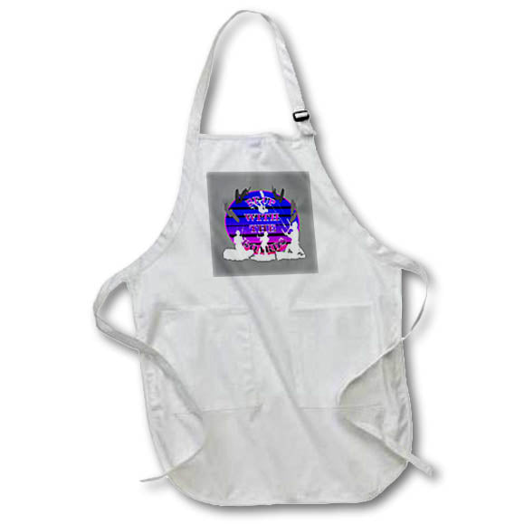 Apron - Be Up With The Boards Kitesurf White Silhouette Purple Text Vector Art - Kitesurfers