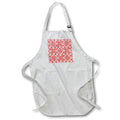 Apron - White Geometric Pattern Vector Art Red Accent Vector Art - Pixel Patten