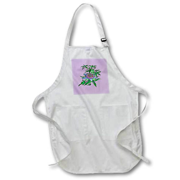 Apron - Passiflora Flower Blossom Black Outline Art Vector Vector Art - Passiflora