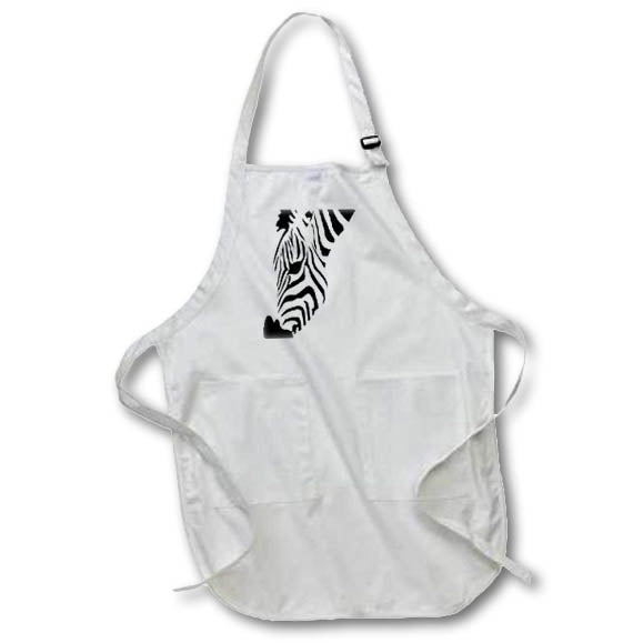 Apron - Grazing Zebra Minimalist Art Isolated On White Vector Art - Zebra