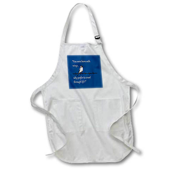 Apron - You Were Born With Wings Inspirational Life Quote Typography - Inspirational Quote