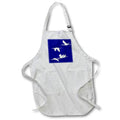 Apron - White Silhouette of Ibises In Flight Vector Art - Ibis