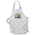 Apron - White Oleander Black Outline Art on White Acrylic Painting - Oleander Blosson