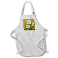 Apron - White Oleander Black Outline Art on Yellow Vector Art - Oleander Blosson