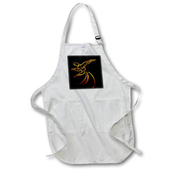 Apron - Dervish Calligrapy Style Yellow And Red Vector Art Vector Art - Dervish