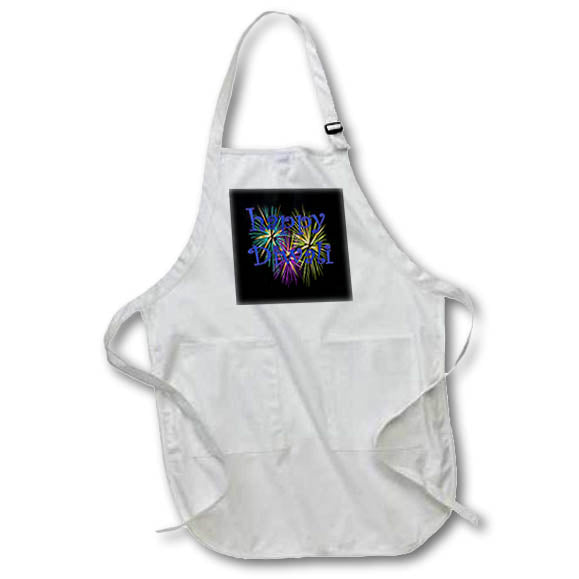 Apron - Happy Divali Festival Of Light Celebration Pyro Display Purple Blue Vector Art - Happy Diwali