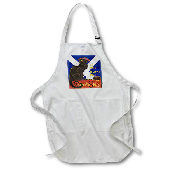 Apron - Le Chat Burns Nuit Haggis Dram Scottish Saltire Vector Art - Burns Night France
