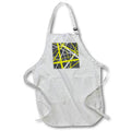 Apron - Lines Of Yellow and White Abstract Geometric Pattern On Grey Vector Art - Stripes and Lines Pattern