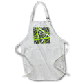 Apron - Lines Of Lime and White Geometric Pattern On Grey Vector Art - Stripes and Lines Pattern