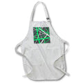 Apron - Lines Of Green and White Geometric Pattern On Grey Vector Art - Stripes and Lines Pattern