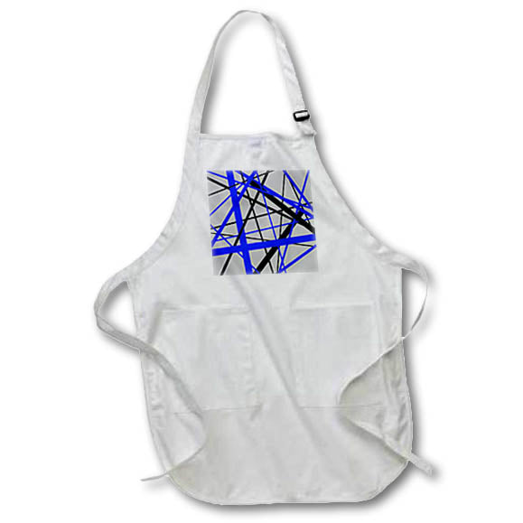 Apron - Lines Of Blue and Black Geometric Pattern On Grey Vector Art - Stripes and Lines Pattern