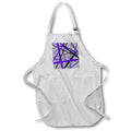 Apron - Lines Of Lilac Purple And Black Geometric Pattern On Grey Vector Art - Stripes and Lines Pattern