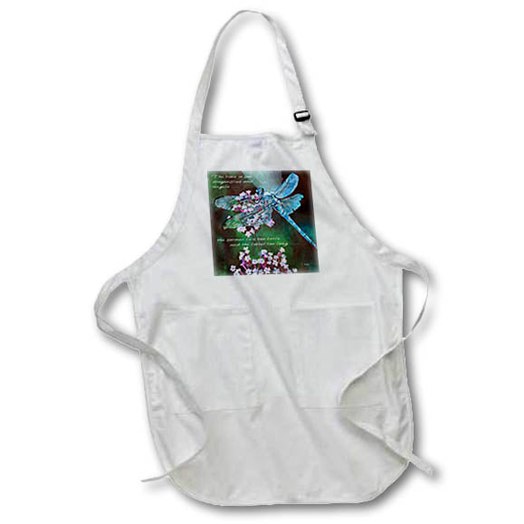 Apron - The Time Is For Dragonflies and Angels Quote Typography - Dragonflies and Angels
