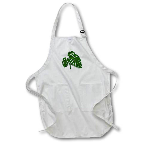Apron - Green Monstera Swiss Cheese Plant Cut Out Style Vector Art - Monstera Leaves