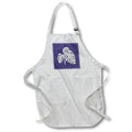 Apron - Grey Monstera Swiss Cheese Plant Cut Out Style on Blue Vector Art - Monstera Leaves