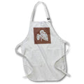 Apron - Grey Monstera Swiss Cheese Plant Cut Out Style on Brown Vector Art - Monstera Leaves