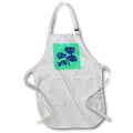 Apron - Blue Monstera Swiss Cheese Plant Cut Out Style on Green Vector Art - Monstera Leaves