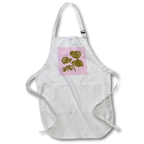 Apron - Mustard Yellow Monstera Swiss Cheese Plant Cut Out Style Vector Art - Monstera Leaves