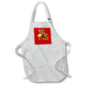 Apron - Pomegranate Autumn Botanical Vector Art On Red Vector Art - Pomegranate