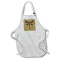 Apron - Dragonfly Black Tribal Tattoo Style Art On Brown Vector Art - Dragonfly