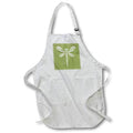 Apron - Dragonfly White Tribal Tattoo Style Art On Khaki Green Vector Art - Dragonfly