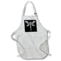 Apron - Dragonfly White Tribal Tattoo Style Art On Black Vector Art - Dragonfly