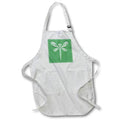 Apron - Dragonfly White Tribal Tattoo Style Art On Green Vector Art - Dragonfly