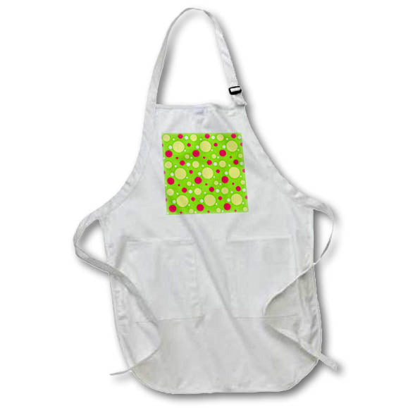 Apron - Mint Green and Florescent Orange Circle Dots Pattern Patterns