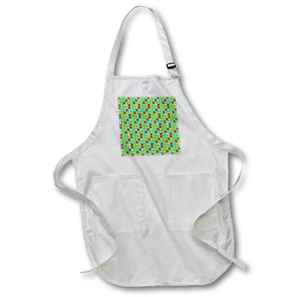 Apron - Green, Red, and Blue Petal Squares Pattern Patterns