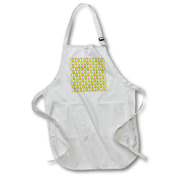 Apron - Cute Pink, Green, and Yellow Flower Easter Egg Pattern Patterns