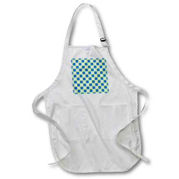 Apron - Modern Blue, Green, and White Square Box Pattern Patterns