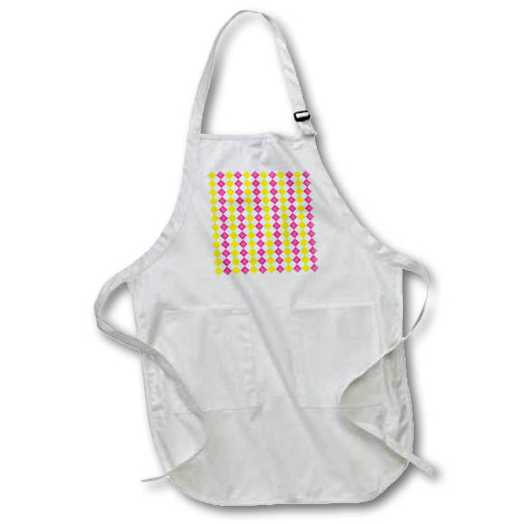 Apron - Pink, Yellow, and White Geometric Diamond Pattern Patterns
