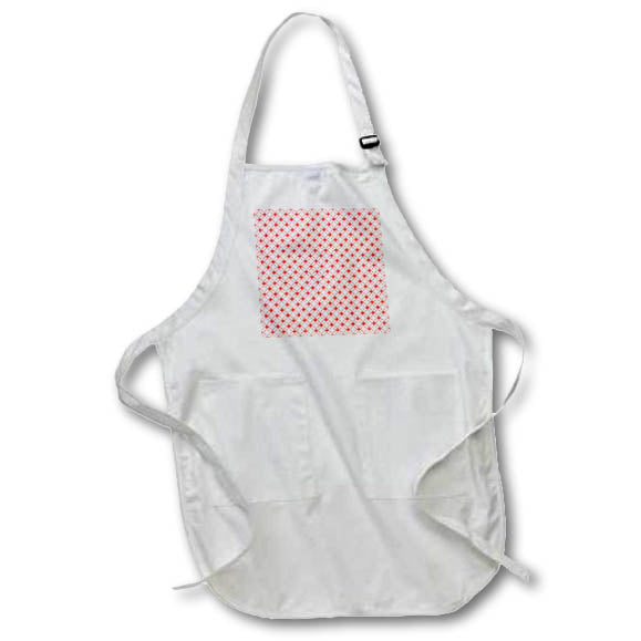 Apron - Red and White French Diamonds In Circles Pattern Patterns
