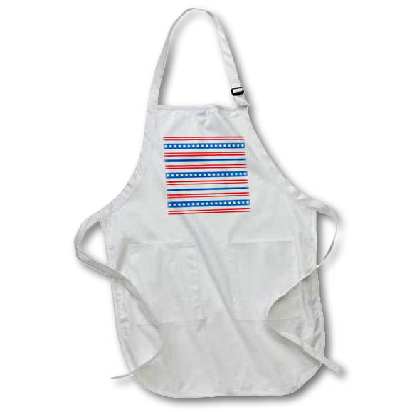 Apron - Light Blue, Red, White Stars and Horizontal Stripes Pattern Patterns