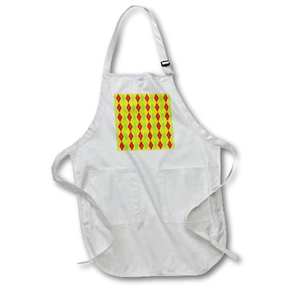 Apron - Orange, Green, Yellow, and Blue Argyle Pattern Patterns