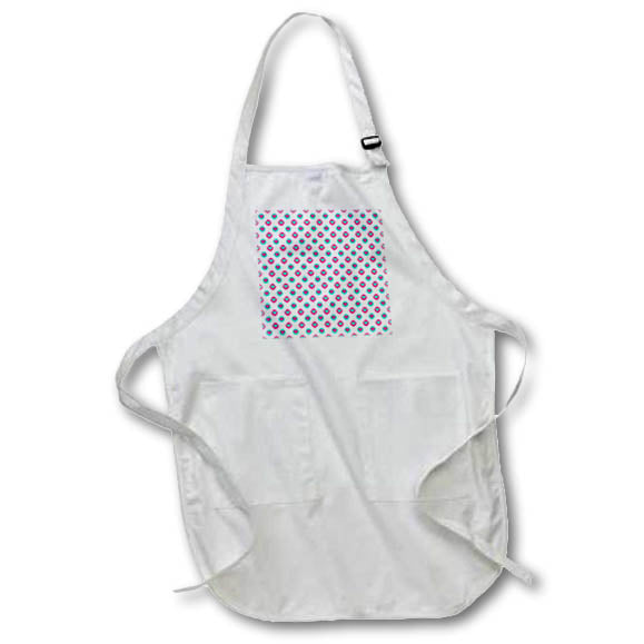 Apron - Cute Pink and Mint Green Hearts in Circles Pattern Patterns