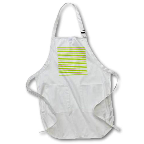 Apron - Mint Green, White, and Pink Horizontal Stripes Patterns
