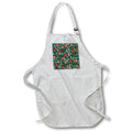 Apron - Merry Christmas yellow text, holly plant, berries, flowers on green Alexis Design - Pattern Christmas New Year