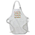 Apron - Merry Christmas text, holly plant, pine branches, berries, on blue Alexis Design - Pattern Christmas New Year