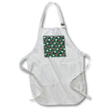 Apron - Happy Holidays text, yellow rose, red holly flowers, green background Alexis Design - Pattern Christmas New Year