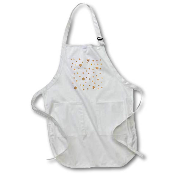 Apron - Christmas pattern of yellow snowflakes against the pink background Alexis Design - Pattern Christmas New Year