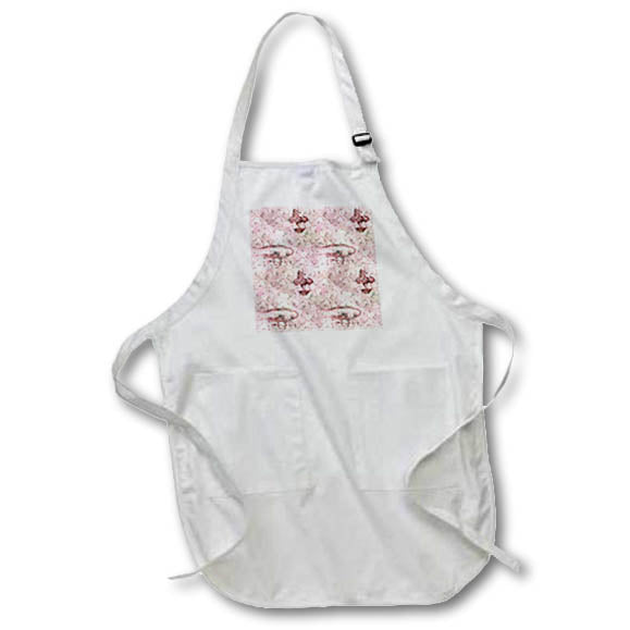 Apron - Steampunk pattern of dirigibles and flying machines, floral backdrop Alexis Design - Pattern Steampunk