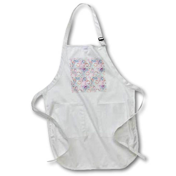 Apron - Pattern of hot air balloons and funny flying machines on pink Alexis Design - Pattern Steampunk