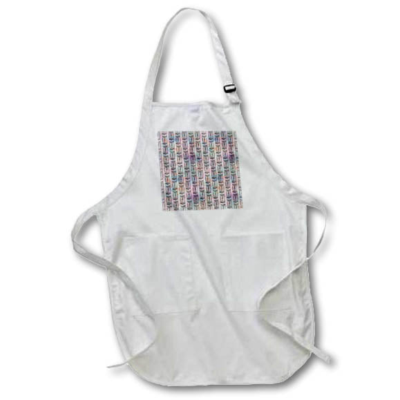 Apron - Pattern of vintage sand clocks against the light purple background Alexis Design - Pattern Steampunk