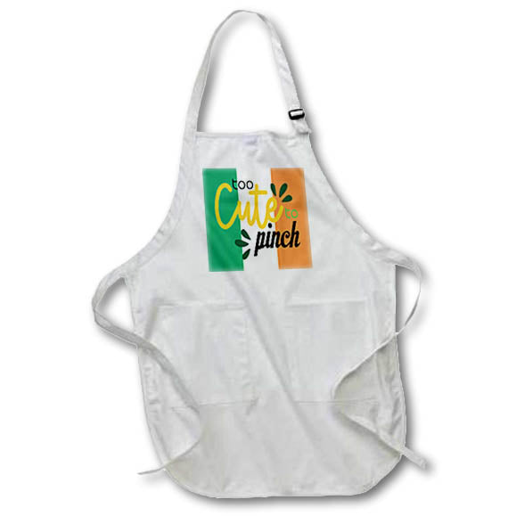 Apron - Too Cute to Pinch Ireland Flag Saint Patricks Day, 3dramm AmansMall Winter, Holidays and Typography