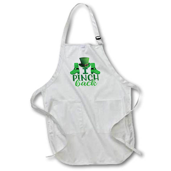 Apron - I Pinch Back Leprechaun Hat Shoes St Patricks, 3dramm AmansMall Winter, Holidays and Typography