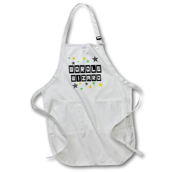 Apron - Cute Funny Wordle Wizard Online Word Game Text with Stars Sports and Hobbies