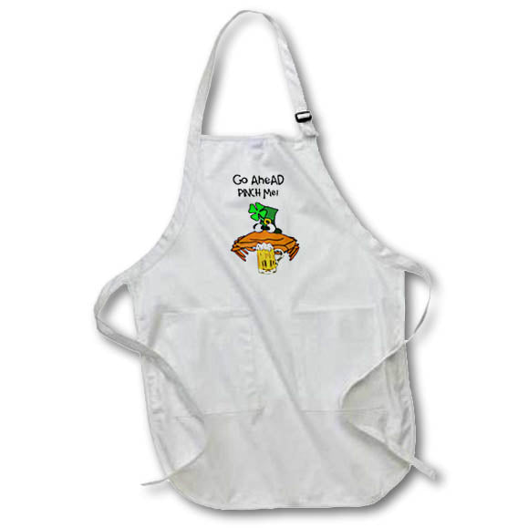 Apron - Cute Funny Crab wearing Shamrock Hat Drinking Beer St. Patricks Day St Patricks Day