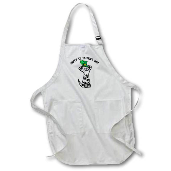 Apron - Funny Dalmatian Dog in Shamrock Hat Shamrock spots St. Patricks Day St Patricks Day