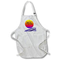 Apron - Funny Cute High Tides and Good Vibes Beach Cartoon with Sun and Waves At the Beach
